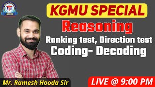 KGMU Special Reasoning Class By Mr Ramesh Hooda Sir [upl. by Alaehs427]