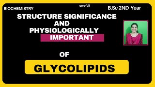 Glycolipids BSc 2nd YearStructure And Significance Physiologically Important Glycolipids bsc zool [upl. by Kinney43]