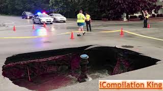 Largest Sinkholes Caught on Camera Compilation 2018 [upl. by Esya]