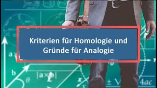 Kriterien für Homologie und Gründe für Analogie [upl. by Ortrud134]