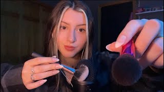 ASMR BRUSHING YOU brushing away bad energy layered sounds whispers [upl. by Redep]