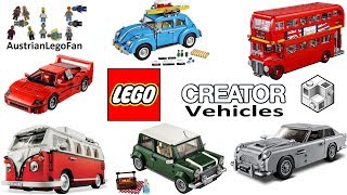 Lego Creator Expert Vehicles 2011  2018 Compilation of all Sets [upl. by Attaymik]