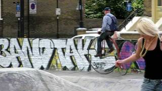 penny farthing at stockwell skatepark [upl. by Naraa258]