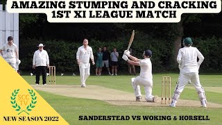 CRACKING 1st XI Surrey Championship Match  Sanderstead vs Woking amp Horsell  Amazing Stumping [upl. by Mattson635]