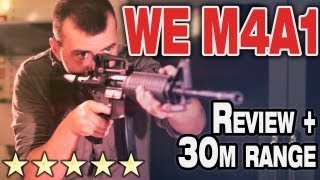 WE M4 AEG airsoft review  30m range test [upl. by Roots]