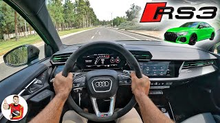 The 2022 Audi RS3 is Half the Cylinders but Equal the Fun of an R8 POV Drive Review [upl. by Ahtibbat]