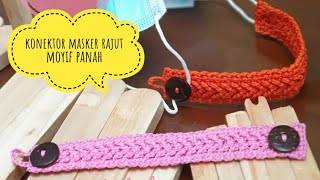 tutorial konektor masker rajut motif panahear saver adapter arrow motif [upl. by Htyderem]