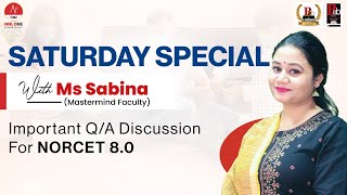 Saturday Special Live QampA Session with Ms Sabina  NORCET 80 Preparation [upl. by Trix283]