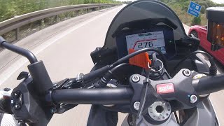 Aprilia Tuono V4 Factory 1100  280 kmh  Autobahn [upl. by Nojid]