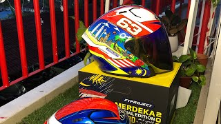 UNBOXING HELMET KYT NFJ Merdeka 63 2020 [upl. by Milone]