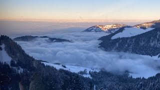 🇨🇭 Montreux–Glion–RochersdeNaye Railway in the winter [upl. by Shute]