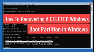 How To Recovering A DELETED Windows Boot Partition In Windows [upl. by Vernor]