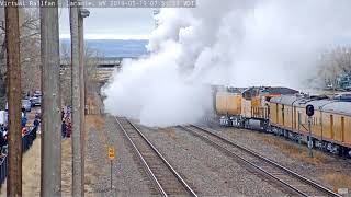 Union Pacifics Big Boy amp 844 departs Laramie WY [upl. by Divod]