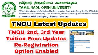 Tamil Nadu Open University ReRegistration FeesHow to Pay Tution Fees [upl. by Ninel914]