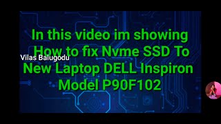 How Installing NVMe SSD To Laptop  Dell Inspiron 15 3000 Series  Model P90F102  WD Blue SN550 [upl. by Cahra]