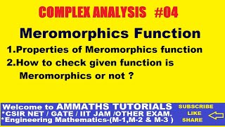 04 MEROMORPHIC FUNCTION IN HINDI  MEROMORPHIC FUNCTION OF COMPLEX ANALYSIS IN HINDI [upl. by Nylodnew321]