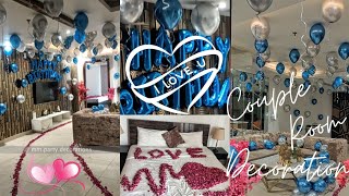 Couple room birthday decoration  Romantic birthday room decoration ideas [upl. by Earased758]