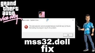 How to fix gta vice city error mss32dll  mss32dell  erroe fix  gta vc  MR VK [upl. by Yonatan]