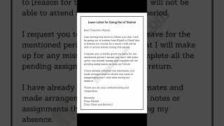 Leave letter for going out of station shortsvideo creator viral IndianshortsKM [upl. by Prader]