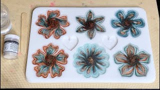 1251 Gorgeous Resin Flower Coasters Using Mica Powders [upl. by Clabo]