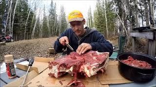 Moose Meat In My Tee Pee Smoker [upl. by Garibald]