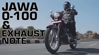 Jawa 0 to 100 and Exhaust Note 🔊 [upl. by Ynattirb896]