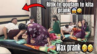 Aaj assi kita Ritik 😂 te goutam te wax prank 🤣 [upl. by Anewor]