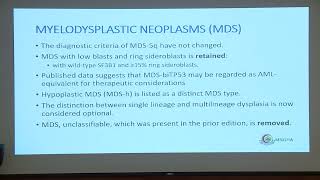 WHO Update on Myeloid Neoplasms – Dr Nahlah Alghasham Sep 30Oct 1 2022 [upl. by Jacobine]