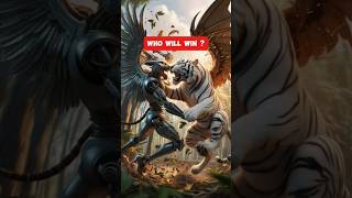 Harimau Putih vs Griffin Mekanik  animals tiger griffin wildlife mitologi pets ai shorts [upl. by Ruhtua]