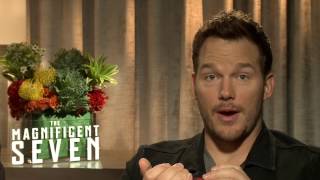 Chris Pratt interview for THE MAGNIFICENT SEVEN [upl. by Llerrac935]