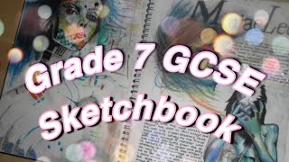 GCSE ART GRADE 7 SKETCHBOOK WALKTHROUGH [upl. by Annuaerb]