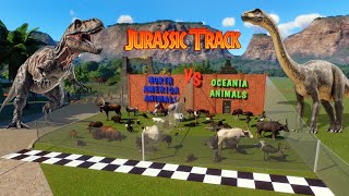 North American Animals VS Oceania Animals Race in Planet Zoo included Kangaroo Puma amp Ostrich [upl. by Lithea439]