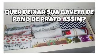 COMO ORGANIZAR OS PANOS DE PRATO GUARDANAPOS NA GAVETA  FICA LINDO [upl. by Kcirdnekel]