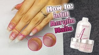 How to infill acrylic nails  detailed video [upl. by Anahcar433]