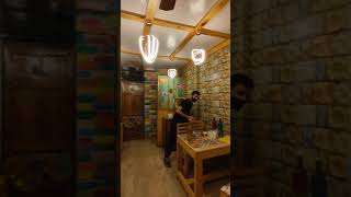 coffee cafe interior design work beautiful cafe design and decoration  revati interior pune [upl. by Renfred]