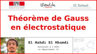 Théorème de Gauss en électrostatique  El Mahdi El Mhamdi [upl. by Anowahs]