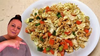 Günstig essen Yum Yum Nudel Salat mit Chinakohl ein Traum [upl. by Yelime292]