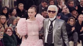 Glam LILYROSE DEPP and KARL LAGERFELD Rock the Chanel Runway  Haute Couture 2017 [upl. by Terrag]