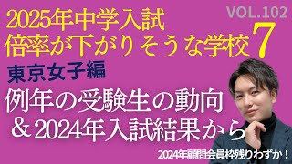 ＃102【中学受験】2025年入試！倍率が下がりそうな学校7選！東京女子編日能研 sapix 早稲田アカデミー 中学受験 受験 ＃受験算数 偏差値 [upl. by Ludmilla]