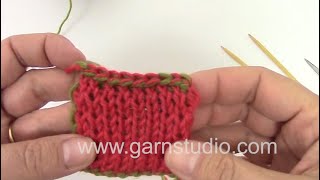 How to do a two color bind off in double knitting [upl. by Duke]