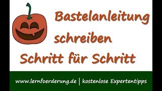 Bastelanleitung schreiben Vorlage und Schritt für Schritt Anleitung [upl. by Ahtram]