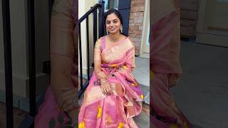 Day 89 💕 Pink 💕 navratrispecial navratri saree sareefashion dasara sareelove [upl. by Aninad32]