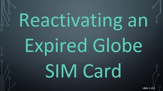 Reactivating an Expired Globe SIM Card [upl. by Rosemaria]