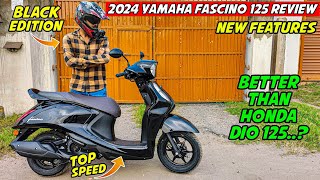 All New 2024 Yamaha Fascino 125 Black Edition Review  Top Speed  Lightest Scooter in segment 🔥 [upl. by Oner]