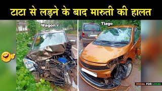 ACCIDENT OF TATA TIAGO amp MARUTI SUZUKI WAGON R 🔥 4 STAR RATINGS VS 2 STAR RATINGS  DETAILS  HINDI [upl. by Kirbie]