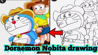 how to draw nobita doraemon drawing nobita watercolor drawingdoraemon cartoon [upl. by Eenaj]