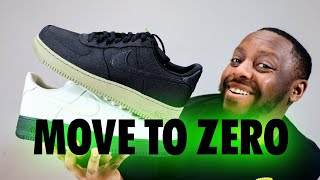 Air Force 1 Move To Zero Seaglass Black Olive Sneaker Review Sustainable Schopes 033 FJ4160 001 002 [upl. by Nolahp]