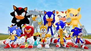 All Sonic Tapes Family Size Comparison in Garrys Mod [upl. by Fanestil766]