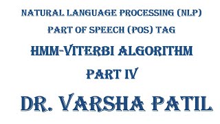 PART of Speech Tagging HMM Model Viterbi Algorithm NLP Emission Transition Probability Matrix [upl. by Illene]