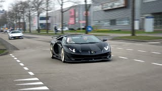 Straight Pipe Lamborghini Aventador SVJ Roadster Novitec Torado  Loud Accelerations [upl. by Tod957]